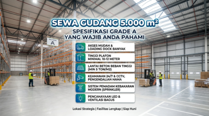 Sewa Gudang 5.000 m²: Spesifikasi Grade A yang Wajib Anda Pahami